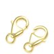 thumbnail image 1 of 2pcs Authentic Gold Plated Sterling Silver 15mm (0.59 Inch) Raindrop Trigger Lobster Clasp Connector Jewelry Making Findings SS20-15, 1 of 3