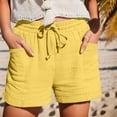 thumbnail image 3 of Beach Shorts for Women Summer Elastic Waist Loose Crinkle Lightweight Casual Shorts with Pockets Vacation Outfits, 3 of 9