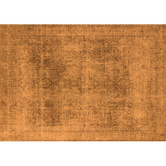 Ahgly Company Indoor Rectangle Oriental Orange Industrial Area Rugs, 8' x 10'
