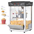 thumbnail image 1 of VEVOR Popcorn Machine, 8oz Stainless Steel Kettle, 800W Commercial Countertop Popcorn Maker, 48 Cups per Batch Theater Style Popper, with 2-Button Control Glass Wall PC Door 1 Scoop 3 Spoons, Black, 1 of 9
