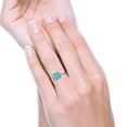 thumbnail image 4 of Art Deco Emerald Cut Wedding Band Ring Black Tone Paraiba Tourmaline CZ 925 Sterling Silver Size 8, 4 of 6