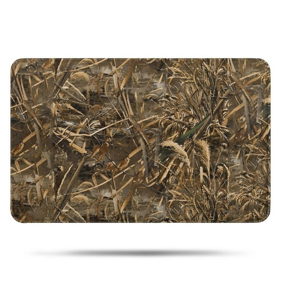 Grassland Camo Brown Plants Pattern Bathroom Rugs Mat,Non Slip Microfiber Bathroom Rug,Rubber Backing,Soft Bathroom Mats for Bathroom Floor,Tub and Shower,17x27in(43x68cm)