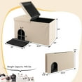 thumbnail image 4 of Costway Cat Litter Box Enclosure Hidden Furniture Cat Washroom Shoe Storage Bench Beige, 4 of 10