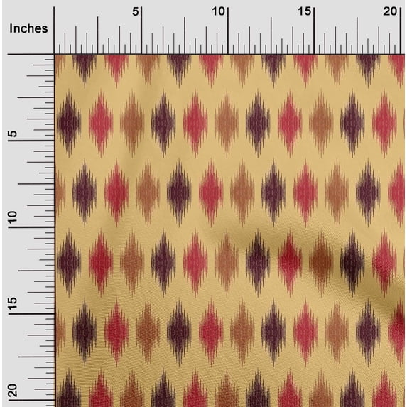 oneOone Viscose Jersey Fabric Argyle Ikat Printed Fabric 1 Yard 60 Inch Wide