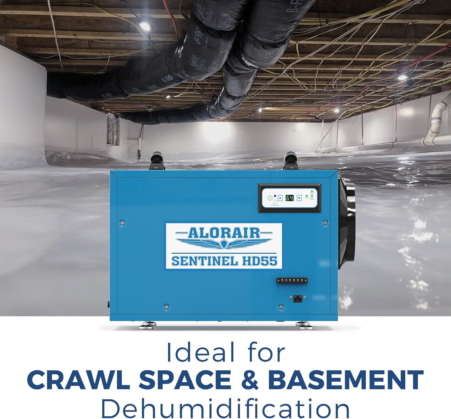 ALORAIR Commercial Dehumidifiers 113 Pint, with drain Hose for Crawl Spaces, Basements, Industry Water Damage Unit, Compact, Portable, Auto Defrost, Memory Starting, 5 Years Warranty