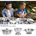 thumbnail image 3 of Yazoeia Kid Kitchen Playset, Play Pots and Pans Toys for Kids, 16PCS Kitchen Toys Stainless Steel Cookware Cooking Utensils Pan Toys Set for Children (16 pieces) CJC912-14213, 3 of 8