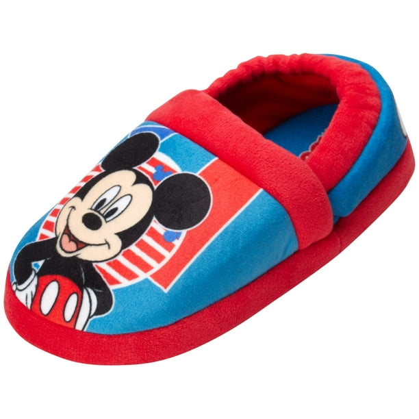Disney Toddler Baby Boys’ Slippers Mickey Mouse Fuzzy Slippers