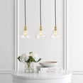 thumbnail image 6 of JONATHAN Y Kiawah Island 30.5" 3-Light Metal/Glass Contemporary Modern LED Pendant, Brass Gold/Black, 6 of 9