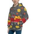 thumbnail image 2 of Kdxio Red Pickup Truck With Pumpkins Pattern Kids Boys Girls Zip Up Hoodie 3D Printed Hooded Sweatshirt Hoody Coat with Pocket 7-12 Y-Medium, 2 of 6