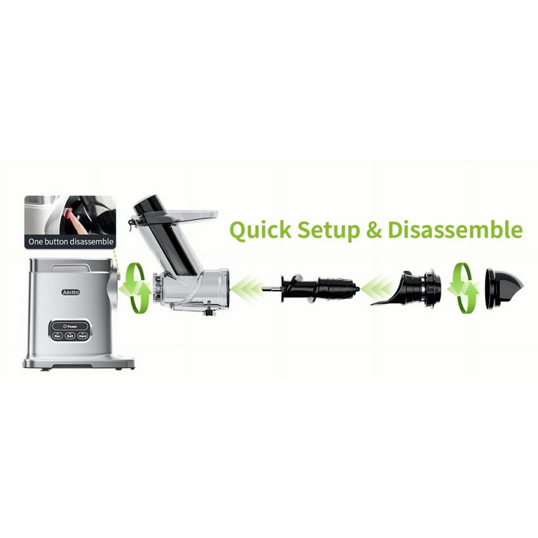 Aeitto Slow Juicer,Slow Masticating Juicer Machine with Big Wide 81mm