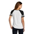 thumbnail image 4 of Autism Mom Bun Puzzle Pieces Womens Game V-neck T-shirt, 3XL White/Black, 4 of 4