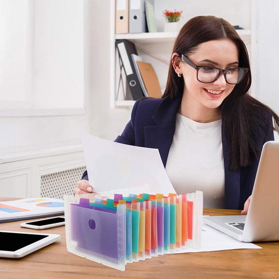 HONMEET 1Pcs PVC Document Organizer Filing Folders Business and Study Multi