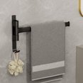 thumbnail image 1 of Toallero de baño con barras 1 Toallero giratorio de 180 ° SUS304 Acero inoxidable 33CM Toallero montado en la pared para baño Fregadero de cocina - Negro, 1 of 4