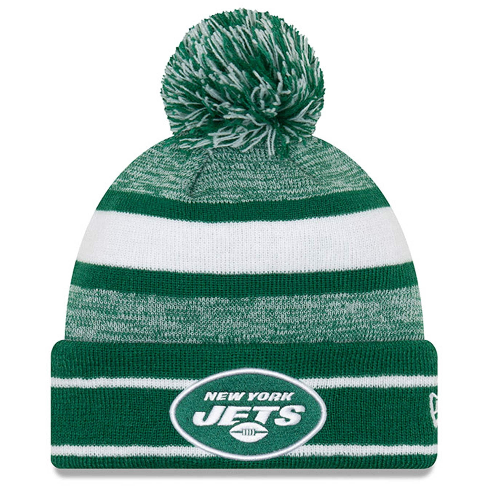 Mens New Era Green New York Jets Stripe Cuffed Knit Bahrain Ubuy