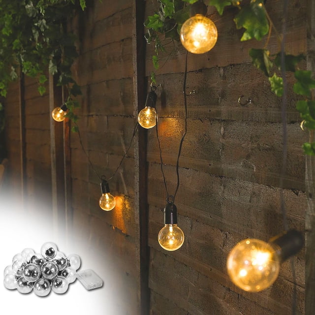 Bombillas LED Laklulu de 4 m, luces de hadas, funciona con pilas, luz blanca cálida, para interiores y exteriores, impermeables, para exteriores, para jardín, fiestas, decoración, bombillas
