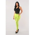 thumbnail image 4 of Sculpting Treggings With Faux Leather Belt - Green  Black Plaid, 4 of 11