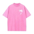 thumbnail image 4 of Mens T-Shirt Cotton Crew Neck Short Sleeve Regular Fit T Shirt Raglan Soft Lightweight Summer Casual Tops Pink XXL, 4 of 5