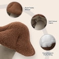 thumbnail image 3 of Phantoscope Mushroom Shaped Throw Pillow 16 x 14 inch, Soft Teddy Fleece Plush Decorative Cushion for Couch Sofa Bed Chair, Mother's Day Gift, Dark Coffee, 3 of 8