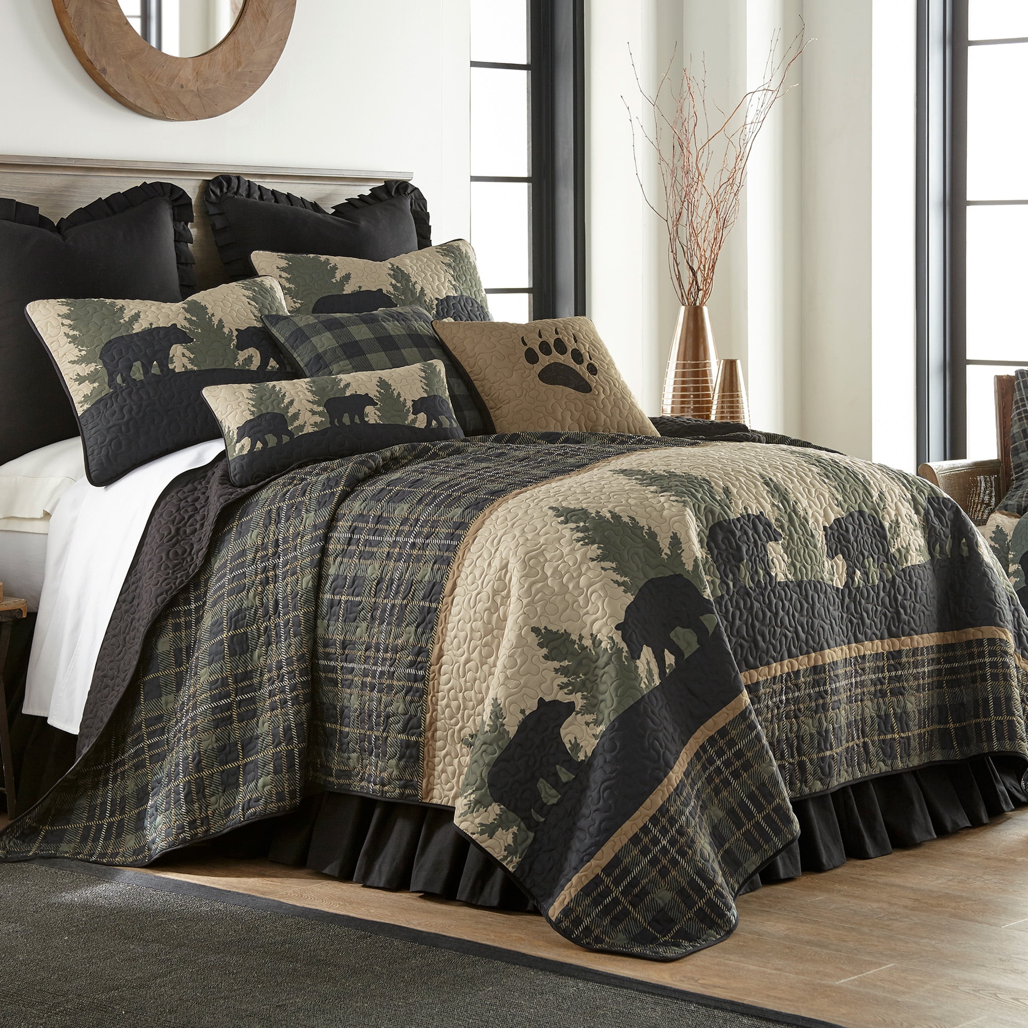 Donna Sharp Full/Queen Quilt Bear Walk Plaid Lodge Quilt