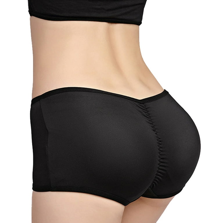 Low-Rise Lift the Hip Back Butt Booster Padded Panties - Removable foam  pads-S-Black