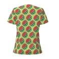 thumbnail image 6 of Fuzoiu Summer Watermelon Print Women's V-Neck T-Shirt,Women's Short Sleeve Top, Comfortable for Work, Leisure, and Sports, 6 of 7