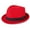 Red, variant on 100% Wool Felt Panama Fedora Hat Short Brim Trilby Flat Hat for Men Women - Red