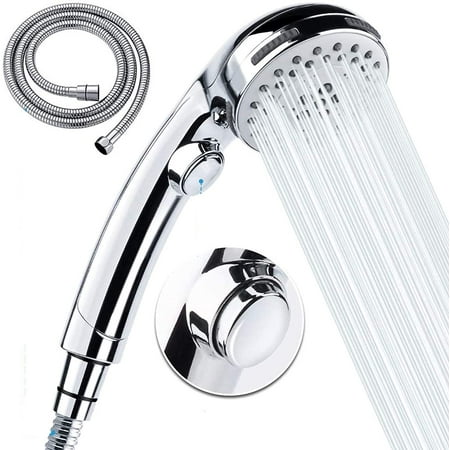 Handheld shower head with hose - spray settings Removable high pressure ...
