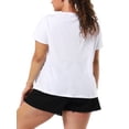 thumbnail image 3 of Agnes Orinda Women's Plus Size Lace Insert Short Sleeves Round Neck T-shirts, 3 of 6