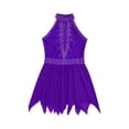 thumbnail image 5 of inlzdz Ballet Leotards for Toddler Girls Sequins Camisole Sleeveless Gymnastics Tutu Skirted Purple 8, 5 of 7