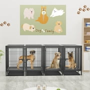 BingoPaw Heavy Duty Metal Dog Crate with Cover, Divider & Tray, 51.5L x 39.3W x 39.3H