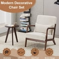 thumbnail image 5 of CQSXDA Mid-Century Modern Accent Chair And Coffee Table Set In Natural Wood For Living Room Leisure Decor, dark brown, 5 of 18