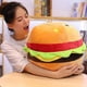 thumbnail image 5 of Juguete de peluche de hamburguesa con forma de hamburguesa, salchicha, bebida, pizza, patatas fritas doradas, emoticono, aperitivo, decoración, almohada de comida, regalo especial para niños, hot do, 5 of 5