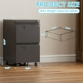 thumbnail image 5 of HUAXRON 2 Drawer Black Mobile File Cabinets with Lock, Under Desk Metal Movable Office Filing Cabinet, One  Pack, Assembly Required (Black), 5 of 7