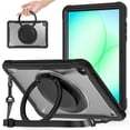 thumbnail image 3 of Case for Samsung Galaxy Tab A11+ 2025/ Galaxy Tab A9+ 2023 Handle Protective Cover 360 Rotating Ring Stand, Shockproof Dropproof Case for Kids Kickstand & Pencil Holder & Shoulder Strap,Transparent, 3 of 10
