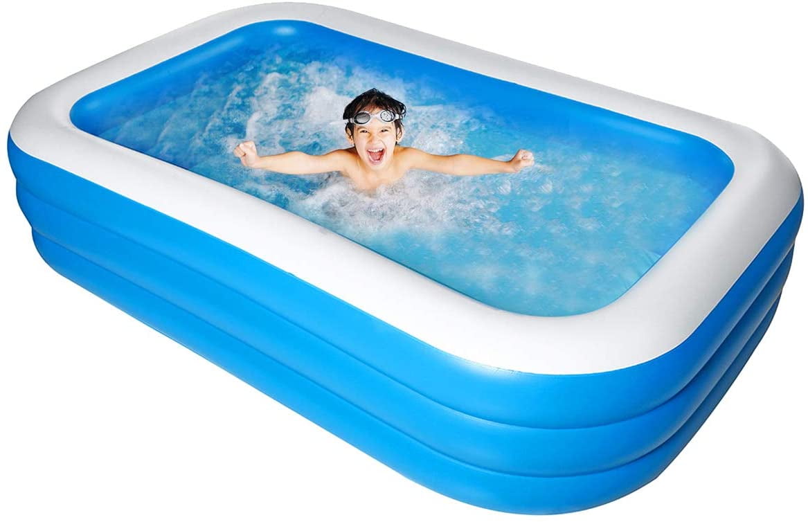 Suitable for Outdoor Adult Kiddie 120 X 72 X 23.6 Inflatable Lounge Pool for Baby Kids Whew Inflatable Swimming Pool Backyard Garden Summer Water Party Toddlers for Ages 3+ 