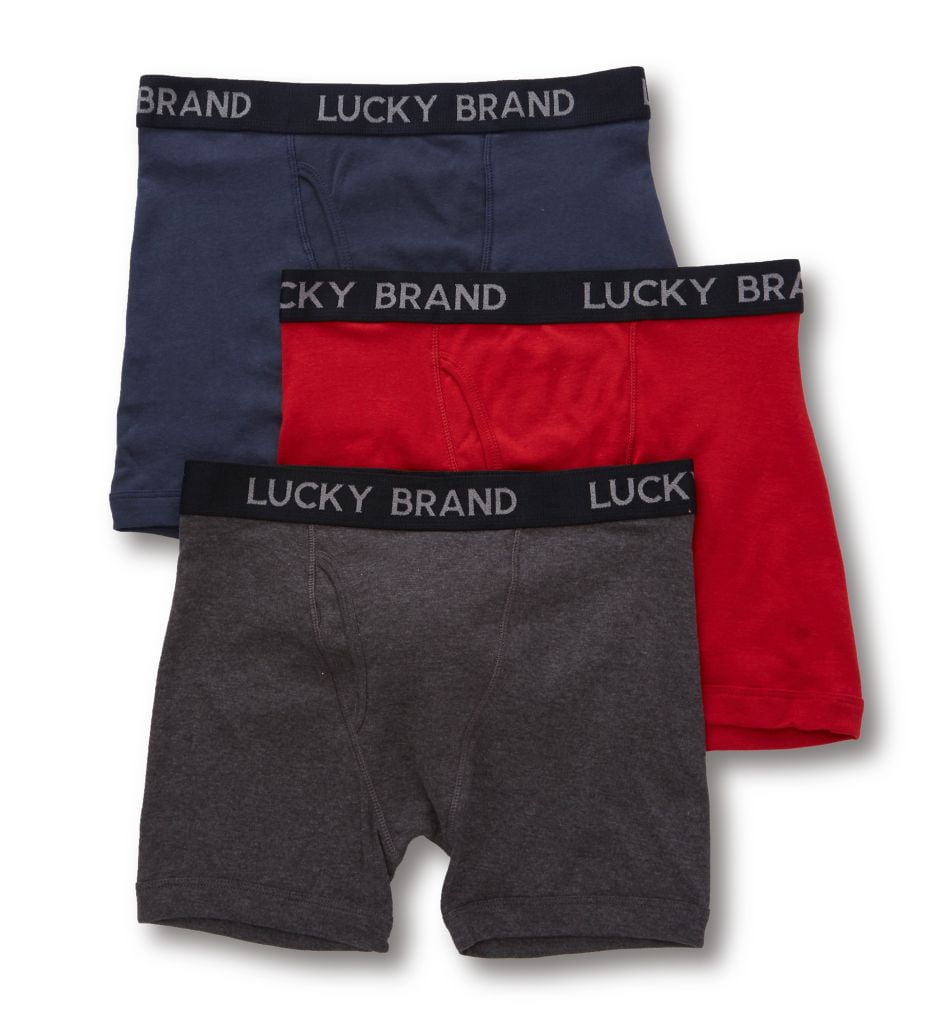 Lucky Men's Lucky 173PB06 Cotton Boxer Briefs 3 Pack