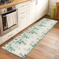 thumbnail image 2 of Green Eucalyptus Leaves 2'x6' Runner Rugs for Hallway Kitchen Bedside Non Slip, Spring Daily Flowers Botanical Linen Entryway Rug Runners with Rubber Backing, Long Carpet Runner for Laundry Room, 2 of 8
