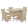 thumbnail image 2 of East West Furniture Valencia 5-piece Modern Metal Patio Dining Set in Cream, 2 of 6