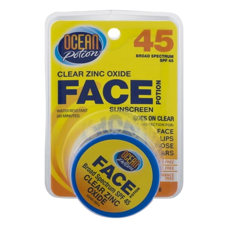 Ocean Potion Face Potion Clear Zinc Oxide SPF 45, 1.0 OZ - Walmart.com
