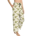 thumbnail image 2 of Naloa Green Snake Print Women’s Ultra-Soft Comfy Pajama Lounge Pants with Pockets & Drawstring, 2 of 8