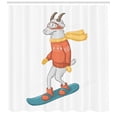 thumbnail image 3 of Ambesonne Goat Shower Curtain, Cartoon Goat Snowboarding, 69"Wx75"L, Multicolor, 3 of 3