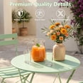thumbnail image 3 of Yardgrace 3-Piece Folding Steel Patio Bistro Set, 2 Chairs and Table, Pea Green, 3 of 8