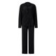 thumbnail image 1 of Pijama De Traje De 2 Piezas Para Mujer Tops Con Botones De Color SóLido + Pantalones De Cintura EláStica XBTCLXEBCO División Negra;S, 1 of 6