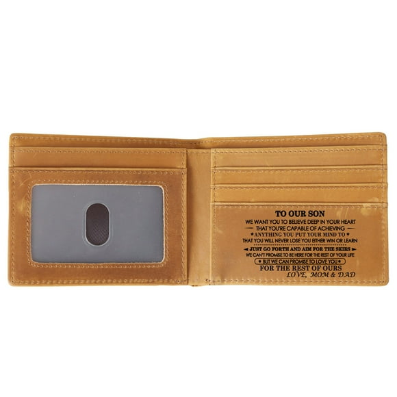 Ohufall Custom Engraved Leather Wallet For Men Unique Personalized Gifts For Dad Husband