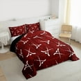 thumbnail image 3 of Manfei Hockey Sport King Size Comforter Sets,Kids Ball Game Bedding Comforter Set,Red White Bedding Set For Kids Boys,Super Cozy Room Decorative Reversible,3pcs, 3 of 8