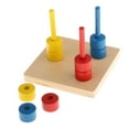 thumbnail image 2 of Apilador de tres CUTICAT Juguete para Niños Material Didáctico Montessori Discos Montessori de madera 9 Piezas, 2 of 7
