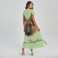 thumbnail image 2 of German Shepherd Dog Portrait Printed Short Sleeve Maxi Dress, Dog Pet Lover Fashion Summer Maxi Dress For Women, 2 of 4