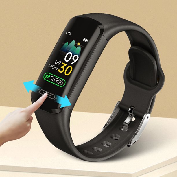 Gwong Electrónica V101 Smart Watch Multifuncional Impermeable Termómetro Negro Tasa del corazón Monitor de presión para hombres Mujeres