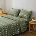 thumbnail image 2 of Quilt Sets Twin Size 2-Piece,Sage Green Geometric Print Bedspread Set,1400 Thread Count Microfiber Coverlet & Pillowshams, 2 of 6