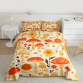 thumbnail image 2 of Homewish Rustic Bohemain Floral Bedding Comforter Set,Boho Mushroom Twin Comforter Sets,Yellow Orange Bedding Set For Boys Kids,Luxury Bedroom Decor Reversible,2 Pieces, 2 of 8